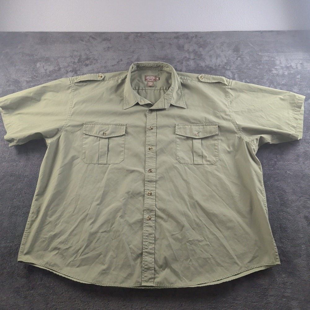 Cabelas Button Down Men's XL Green Long Sleeve Hunting Shirt
